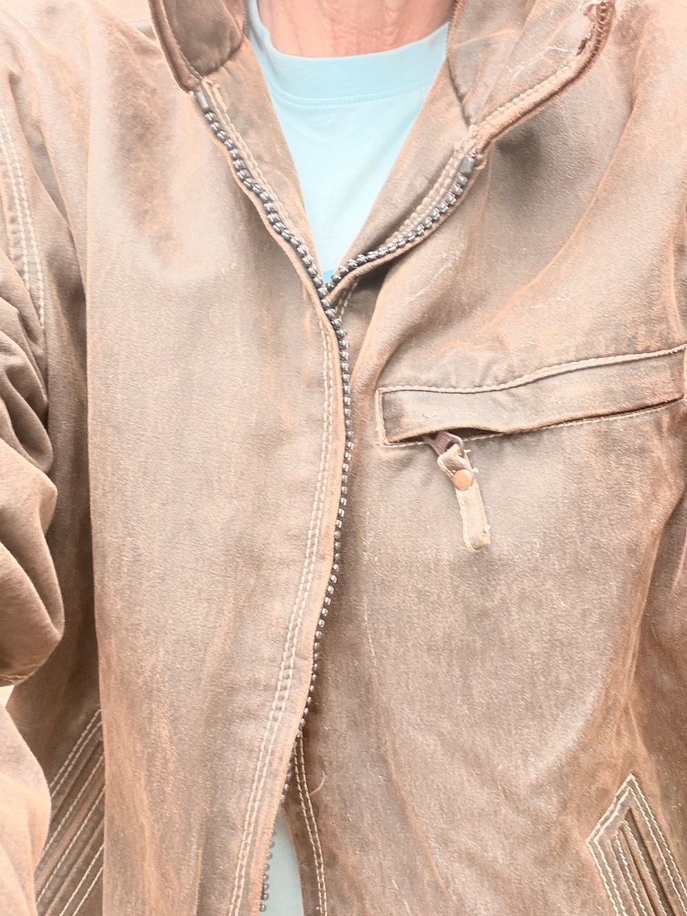 BKE Brown/Tan Military Field Jacket with Zip Chest Pocket